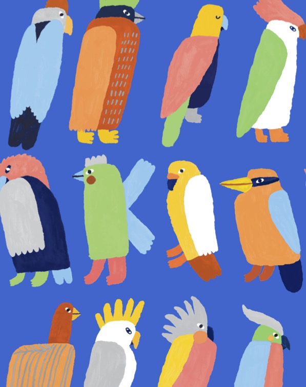 Flamin' Galah Blue Baby Wrap (Swaddle)