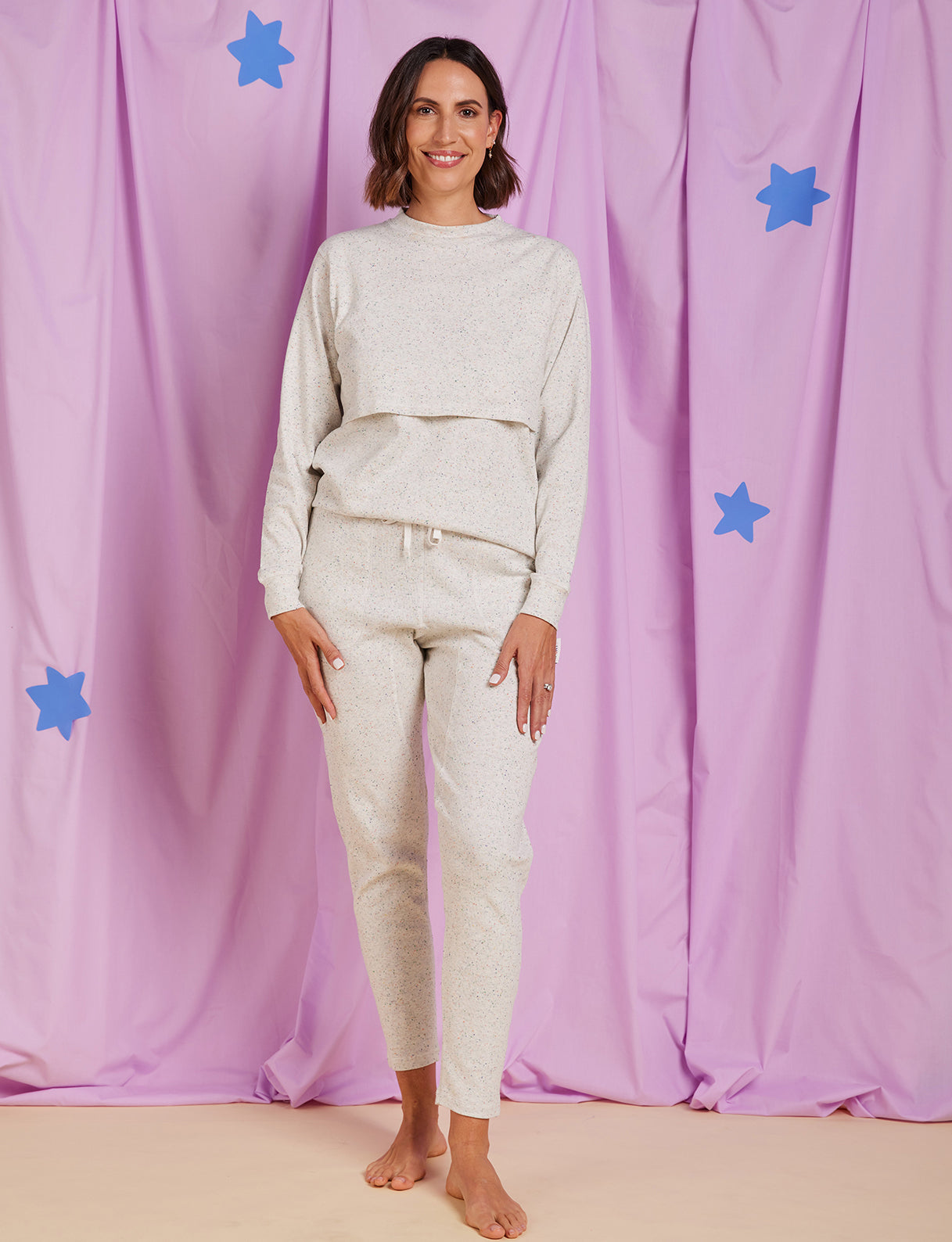 Silver Speckle Organic Mama Long Sleeve T Shirt