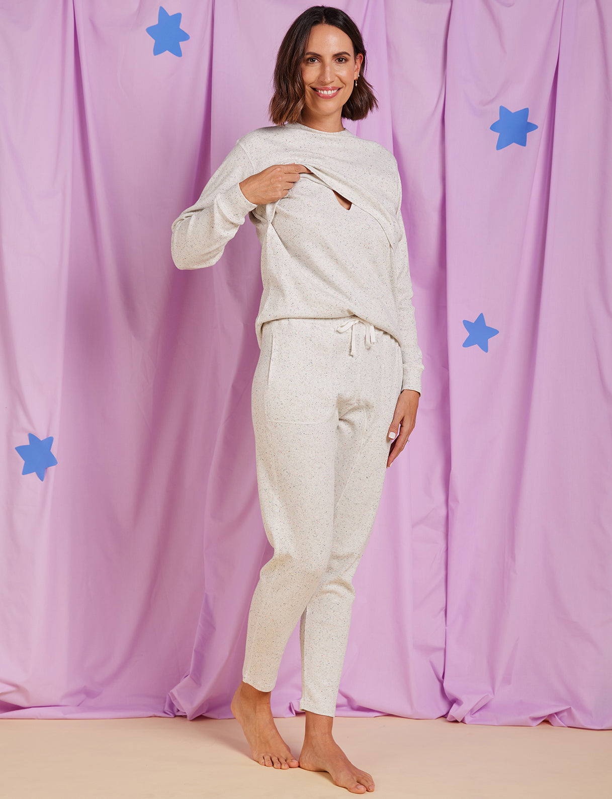 Silver Speckle Organic Mama Long Sleeve T Shirt