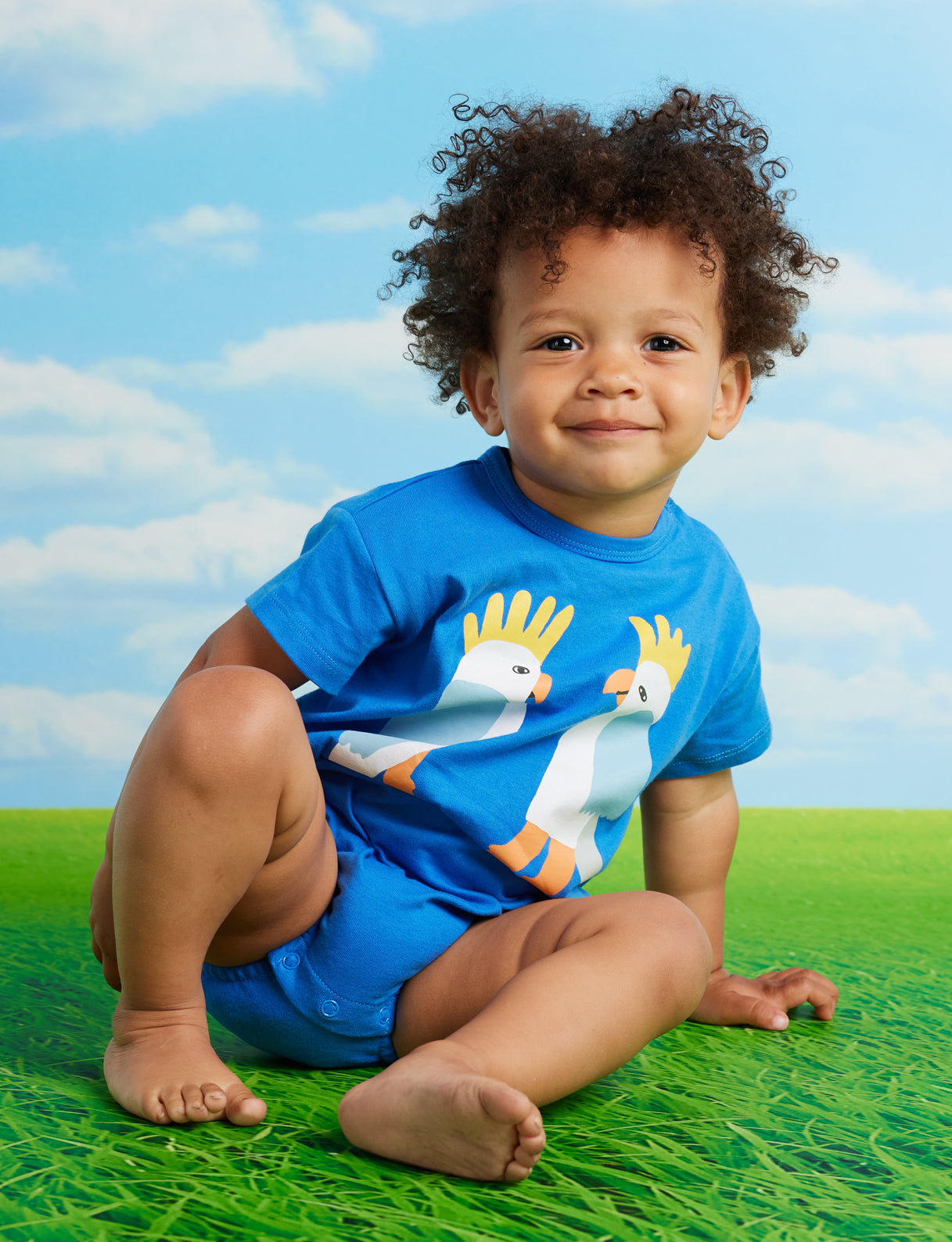 Blue Cockatoo Short Sleeve Bodysuit