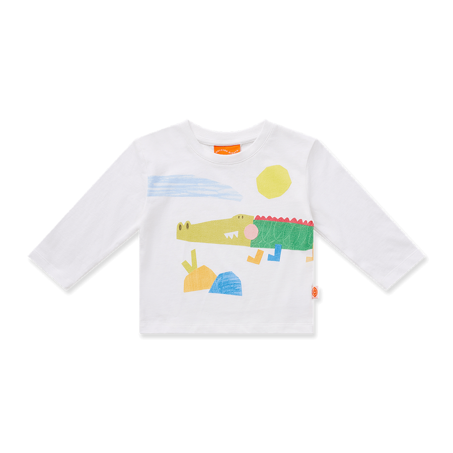Cotton Long Sleeve T Shirt / Friends Down Under - Crocodile