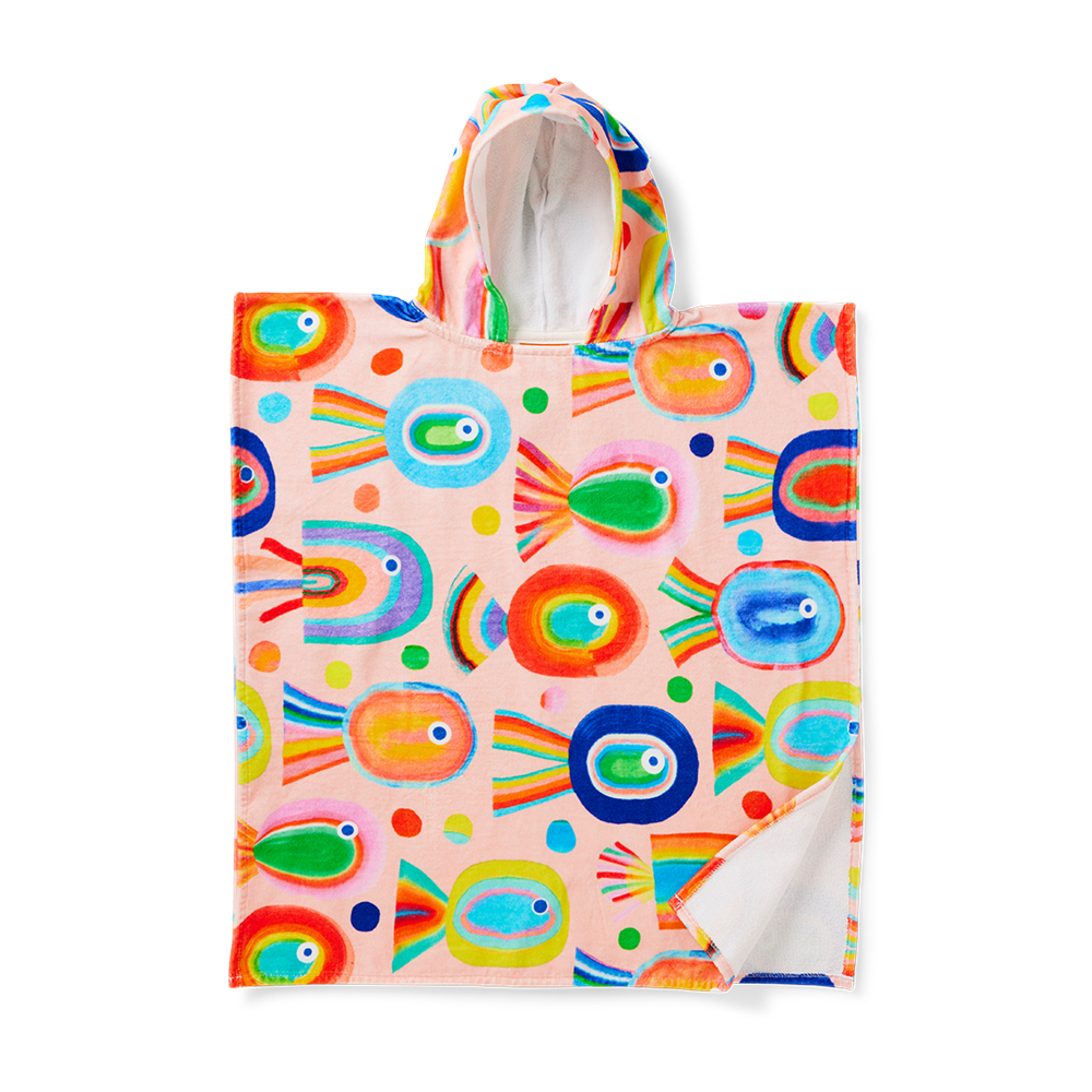 Kids Hooded Towel Fancy Fins