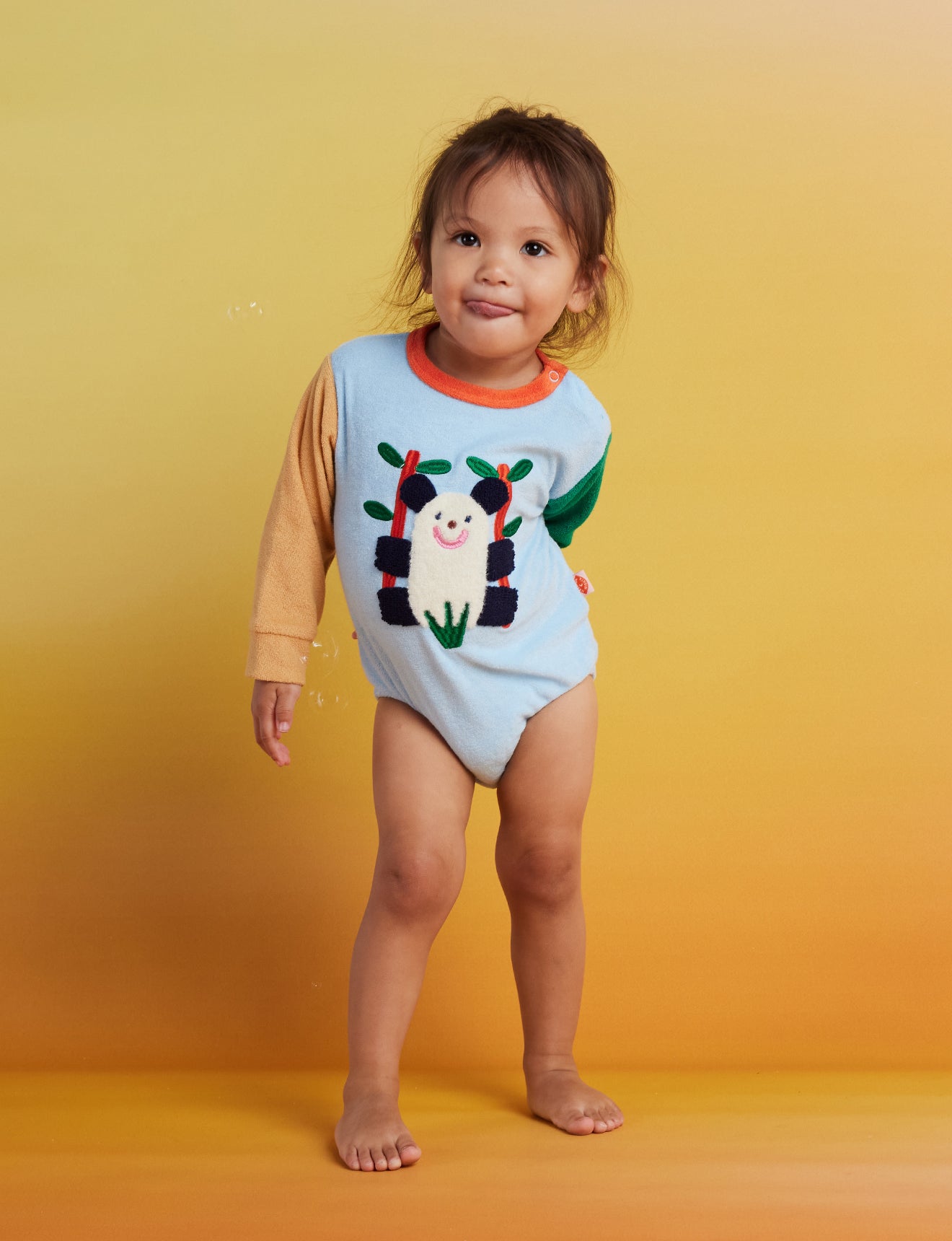 Terry Long Sleeve Bodysuit / Zoo Crew Blue