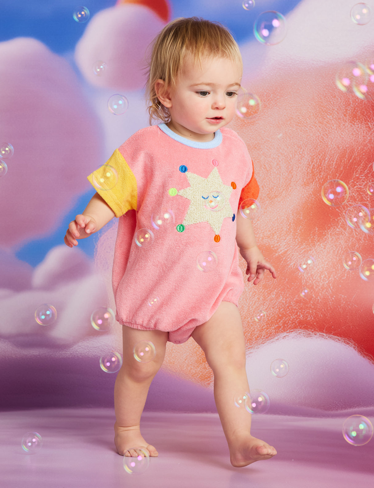 Stars Terry Short Sleeve Bodysuit