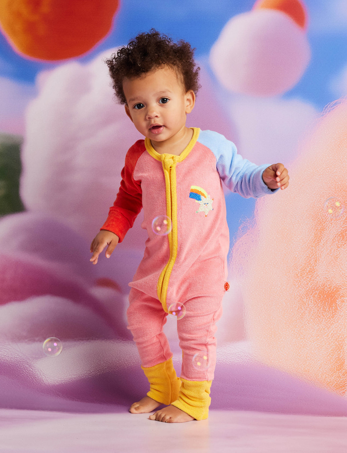 Terry Long Sleeve Romper / Stars