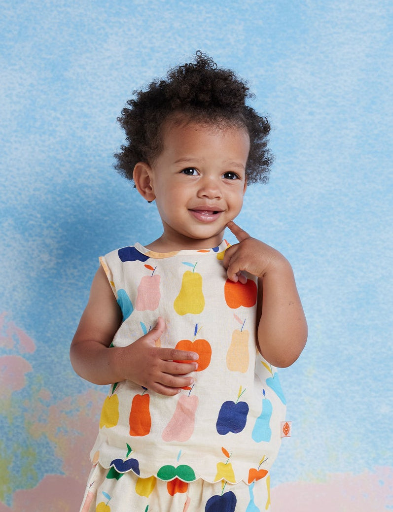 Tiny Orchard woven shorts set