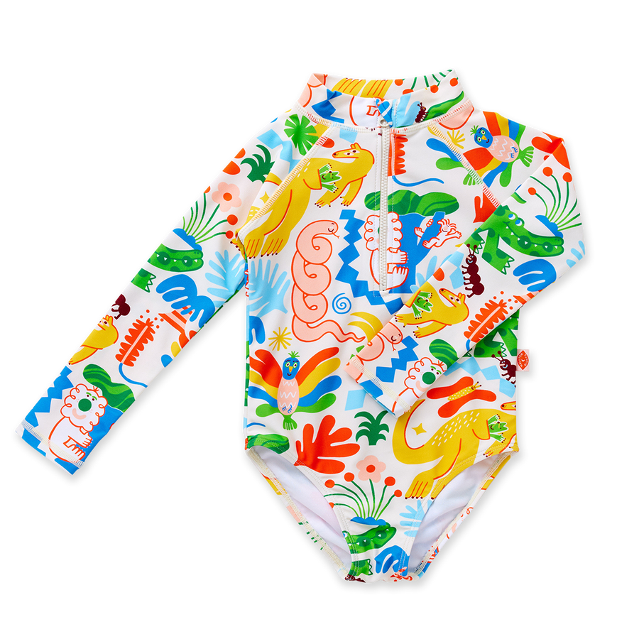 Long Sleeve Zip Bather / Tropicool