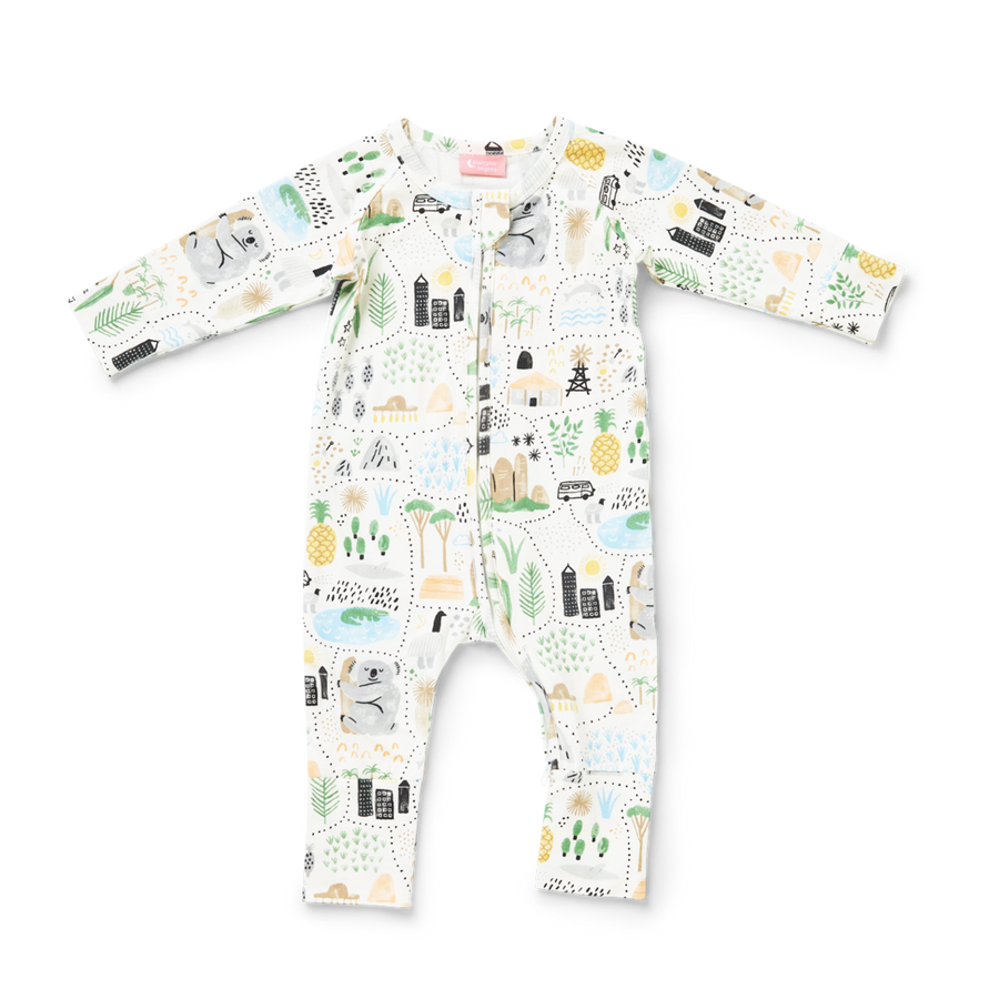 Long Sleeve Romper / Big Adventures