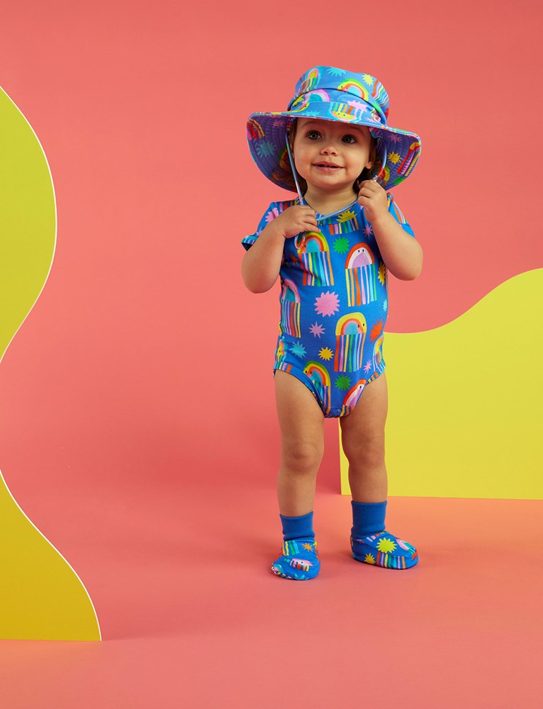 Baby booties and hat top