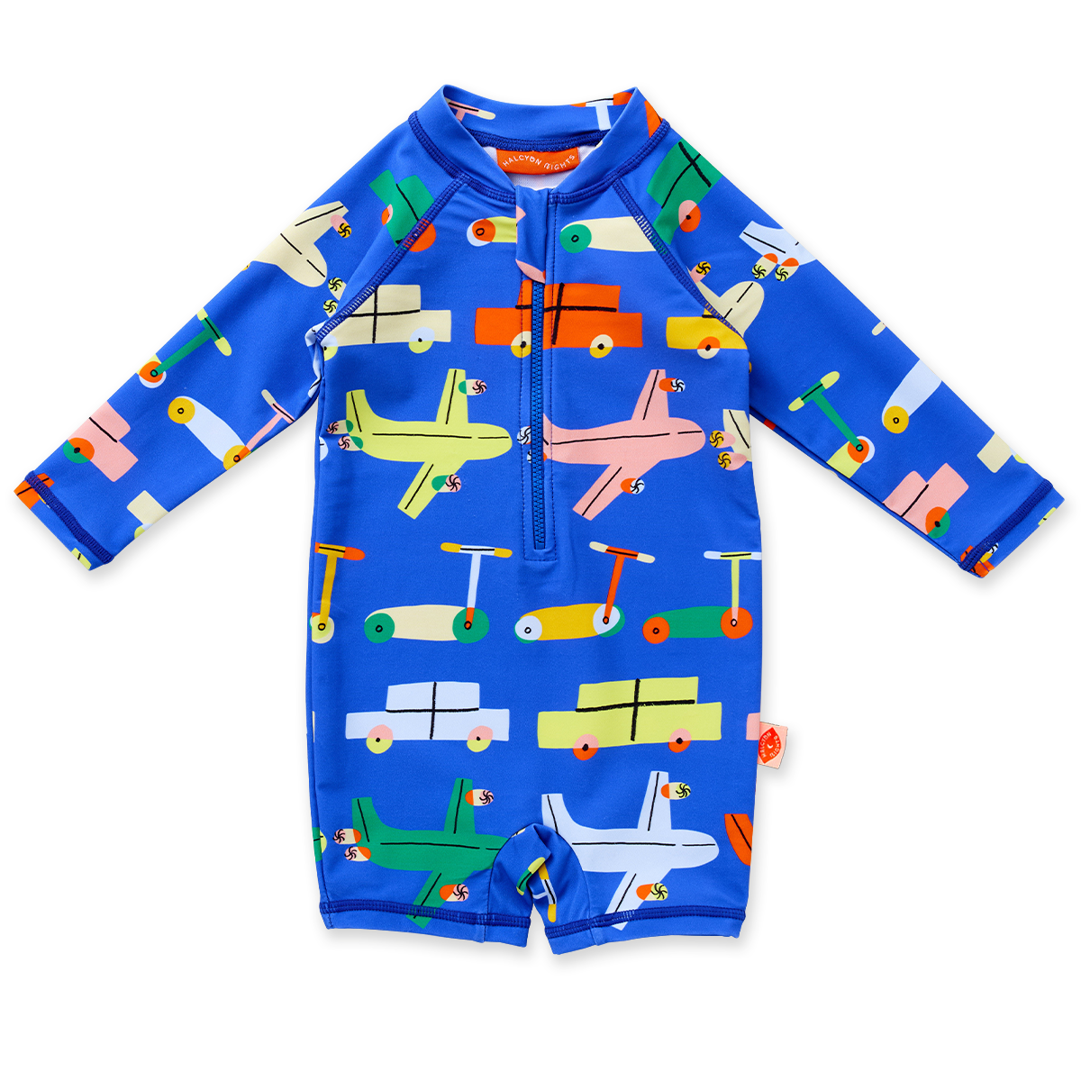 baby swim rash vest and baby swim hat sharks halcyon nights