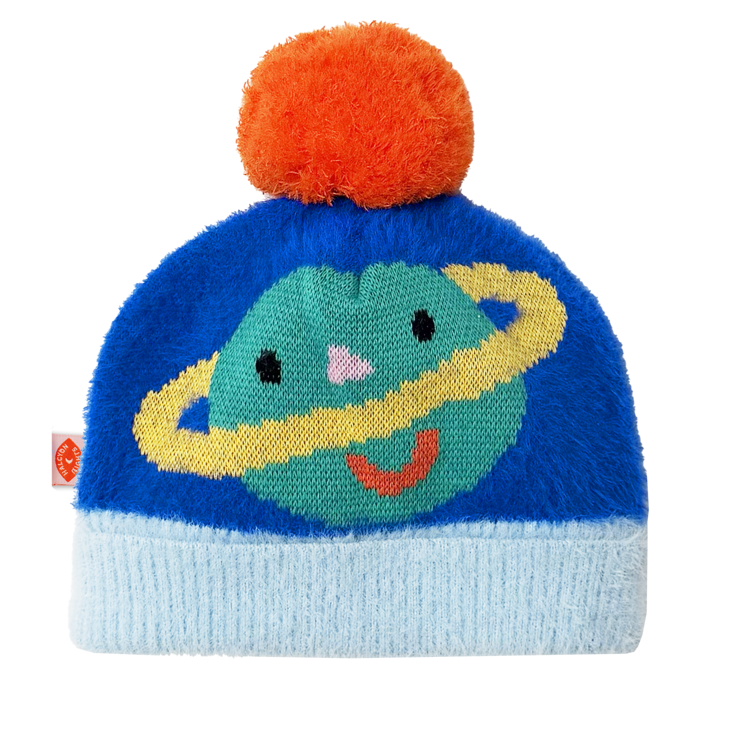 Fluffy Knit Beanie / Dinos In Space