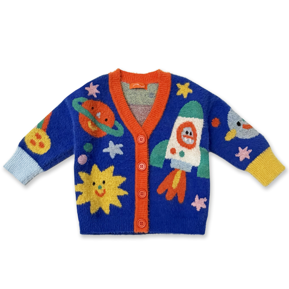 Fluffy Knit Cardigan / Dinos In Space