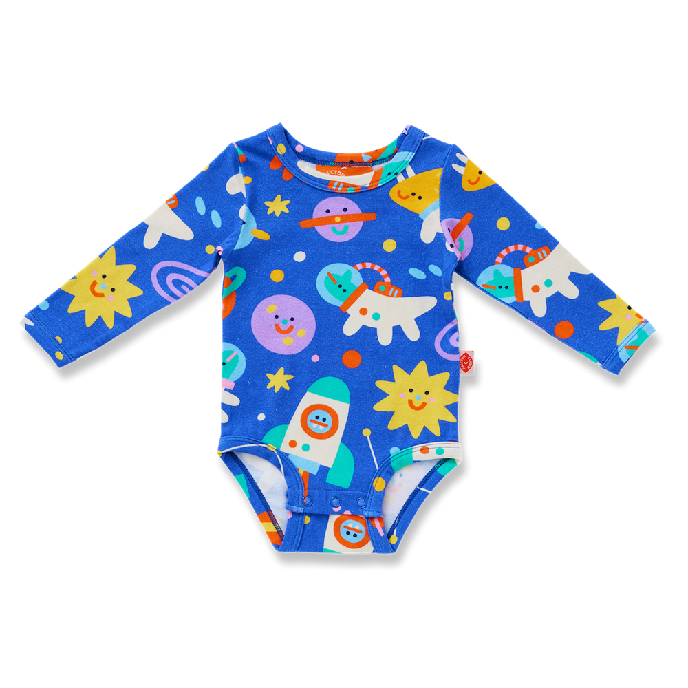 Long Sleeve Bodysuit / Dinos In Space