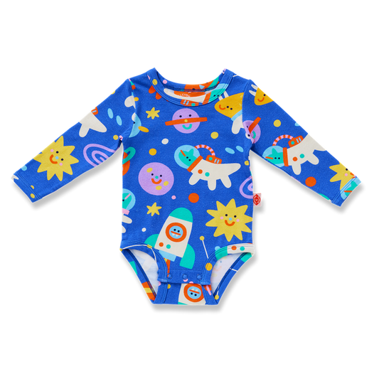 Long Sleeve Bodysuit / Dinos In Space