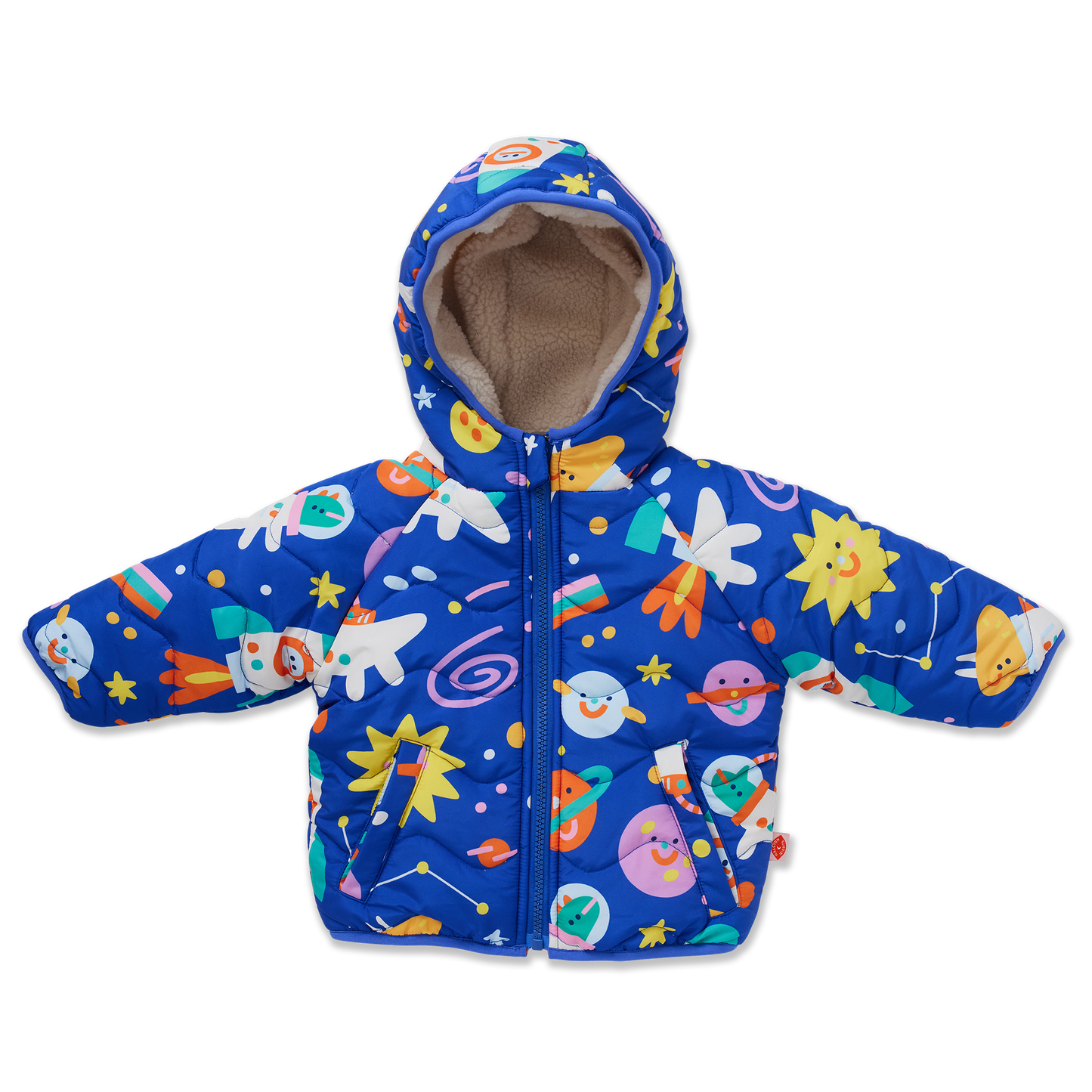 Reversible Puffer Jacket / Dinos In Space