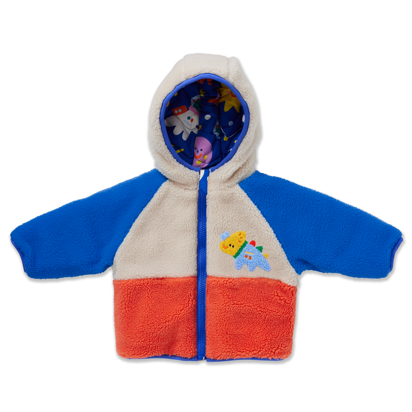 Reversible Puffer Jacket / Dinos In Space