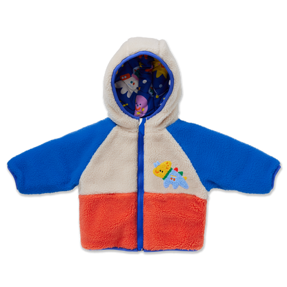 Reversible Puffer Jacket / Dinos In Space