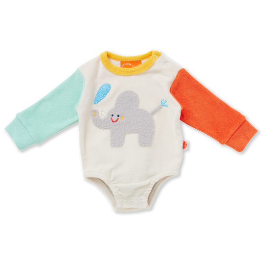 Terry Long Sleeve Bodysuit / Zoo Crew Cream