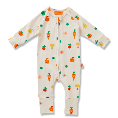 Teeny Tiny Veg Long Sleeve Romper