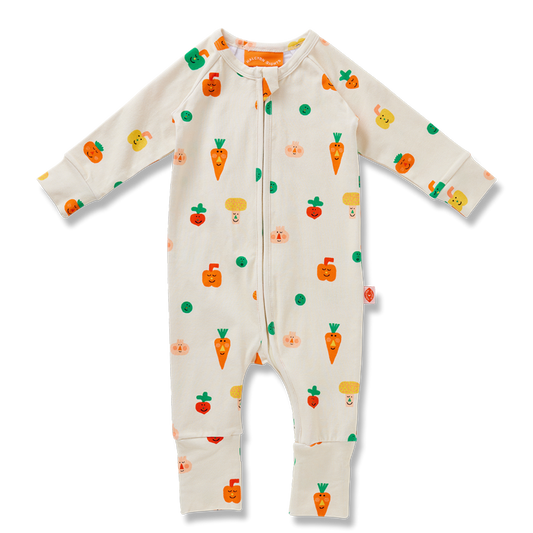 Teeny Tiny Veg Long Sleeve Romper