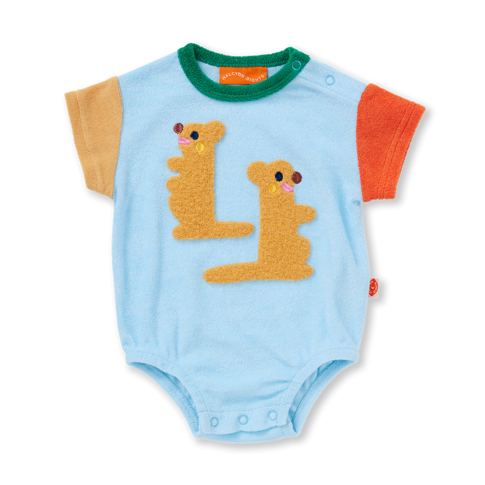 Terry Short Sleeve Bodysuit / Zoo Crew Blue