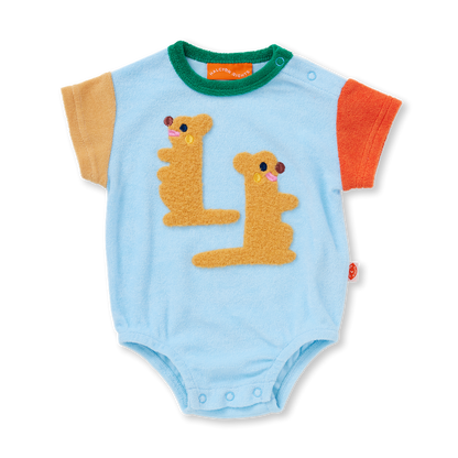 Terry Short Sleeve Bodysuit / Zoo Crew Blue