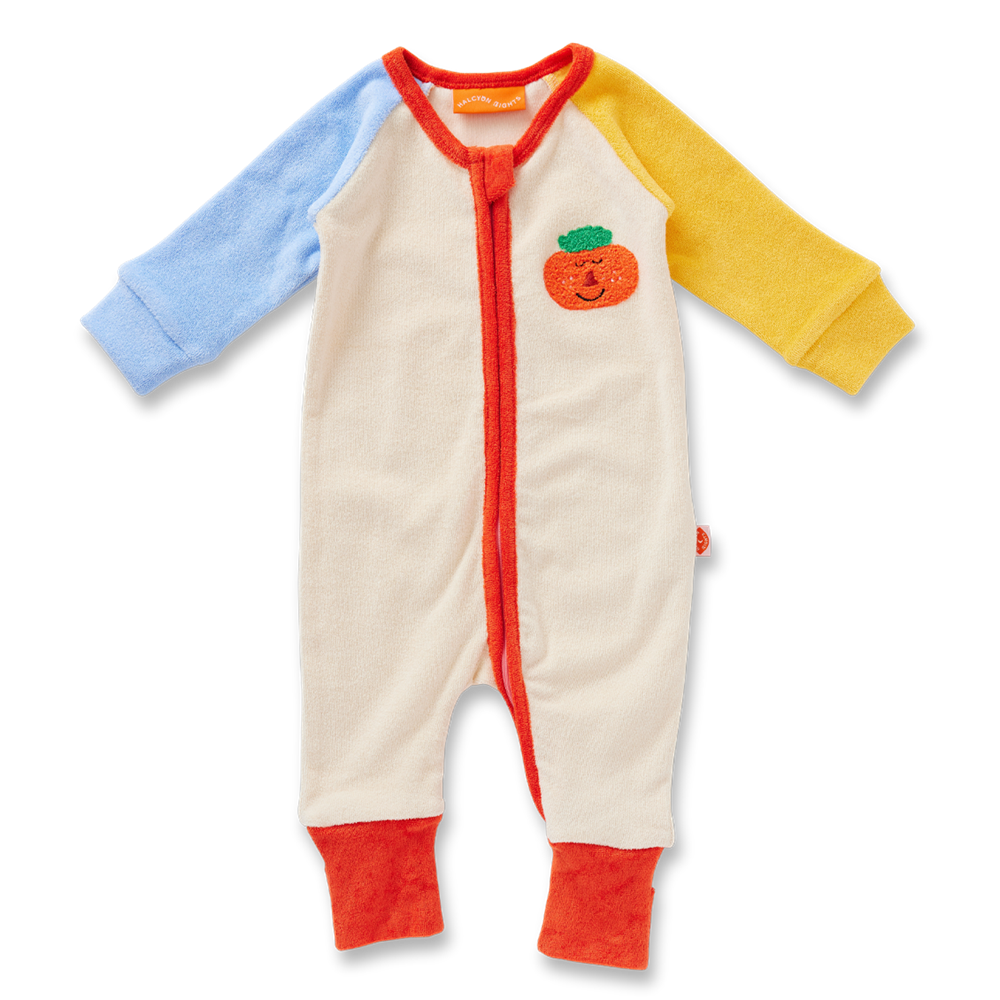 Terry Long Sleeve Romper / Pocket Patch