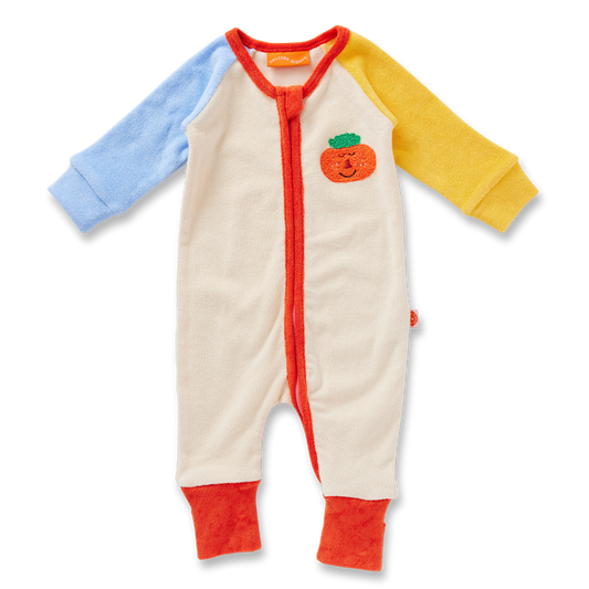 Terry Long Sleeve Romper / Pocket Patch