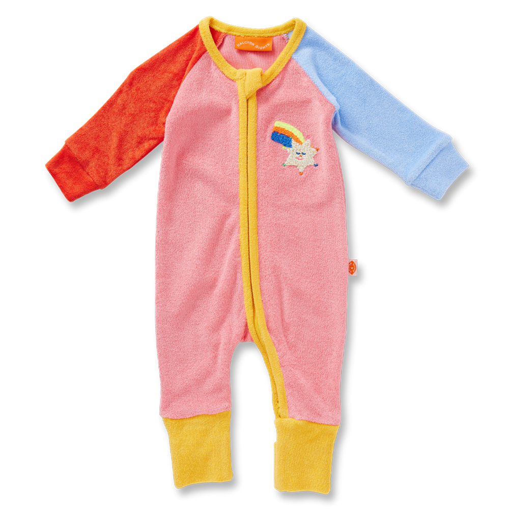 Terry Long Sleeve Romper / Stars