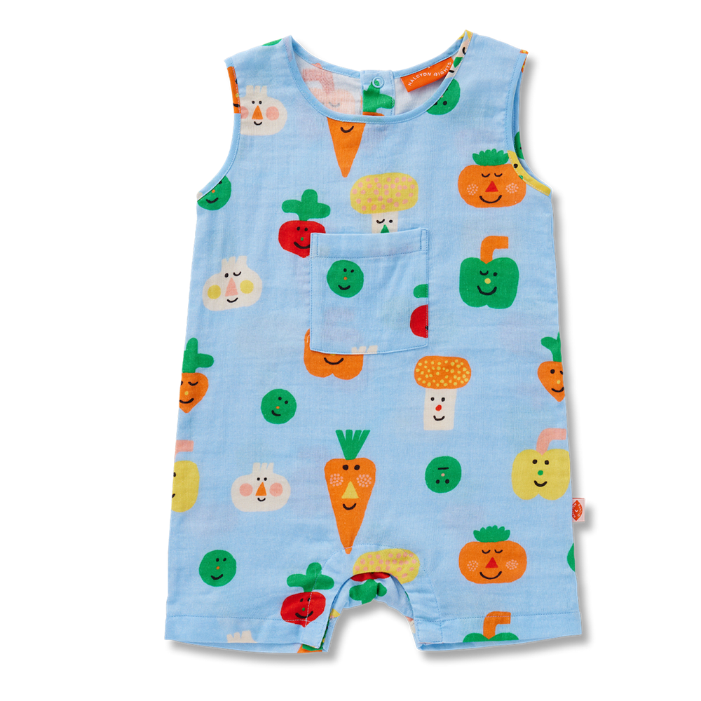Teeny Tiny Veg Woven Overalls