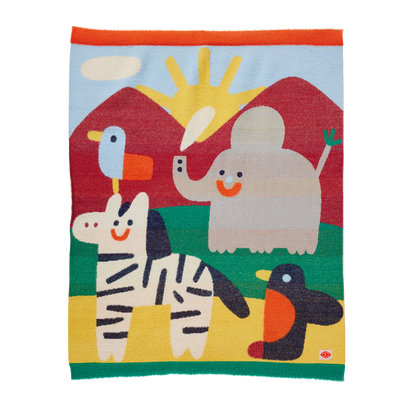 Fluffy Knit Baby Blanket / Zoo Crew