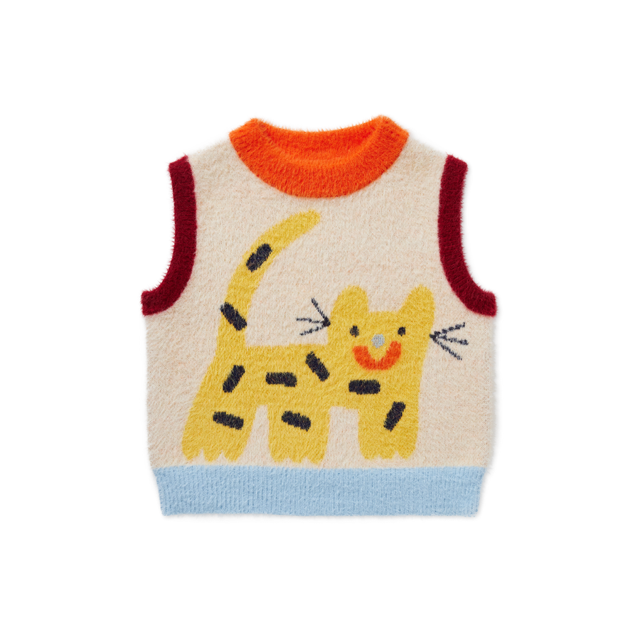Fluffy Knit Vest / Zoo Crew