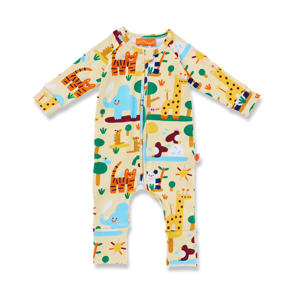 Long Sleeve Romper / Zoo Crew