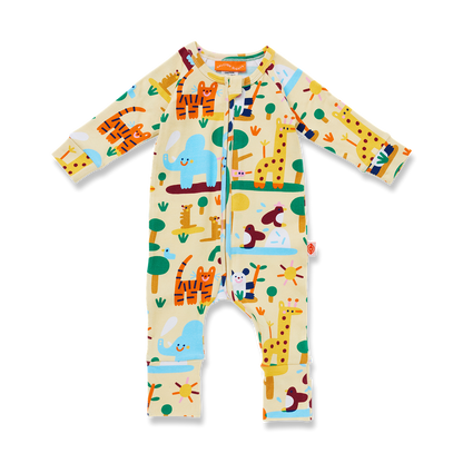 Long Sleeve Romper / Zoo Crew