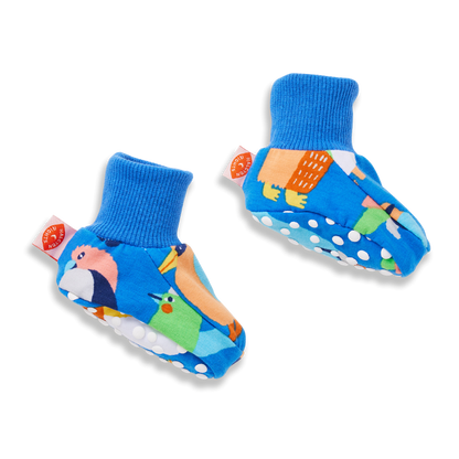 Flamin' Galah Blue Baby Booties