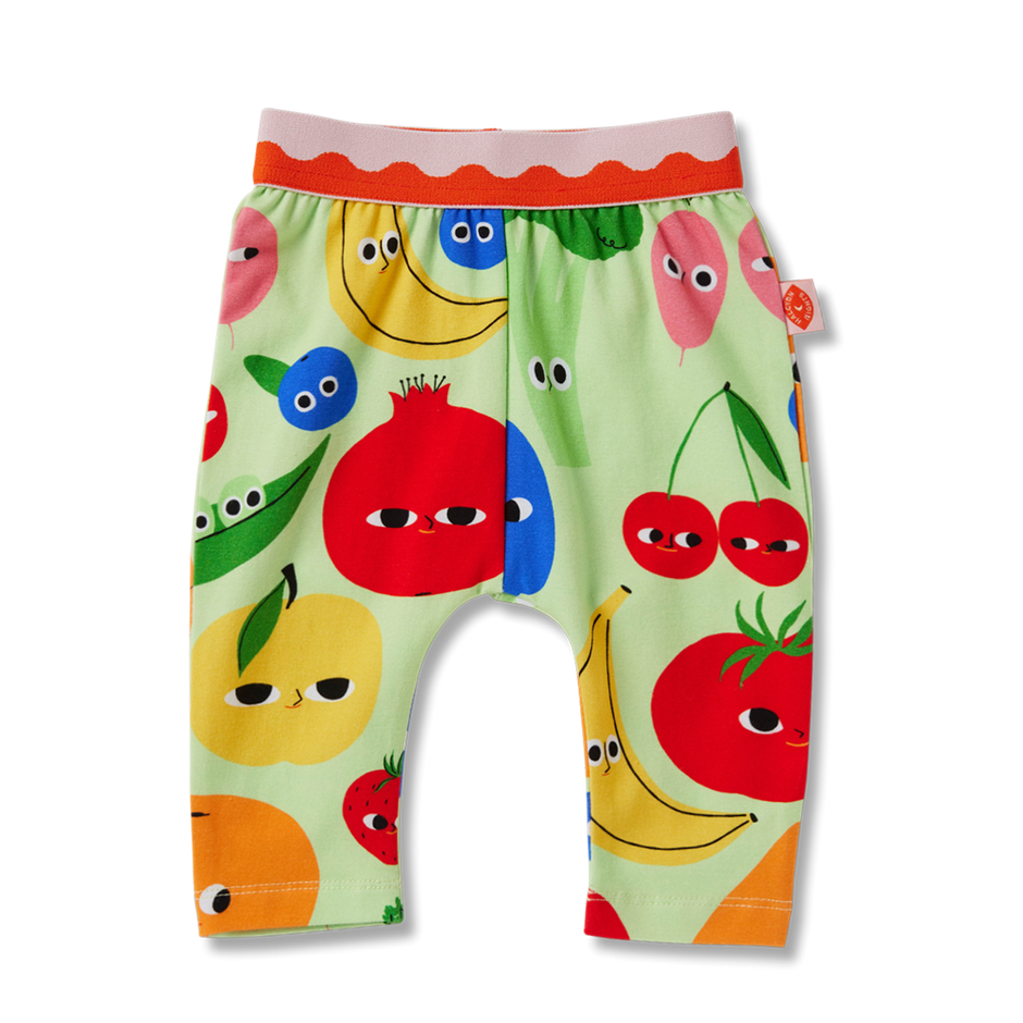 Babyhug Cotton Lycra Knit Three Fourth Fruit Printed Leggings Pack of 3 - Pink Yellow & White