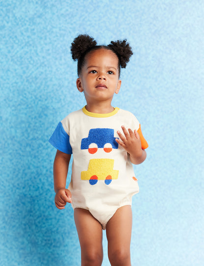 Cotton Short Sleeve Bodysuit / Beep Beep