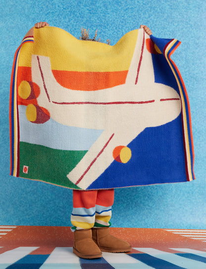 Fluffy Knit Baby Blanket / Beep Beep