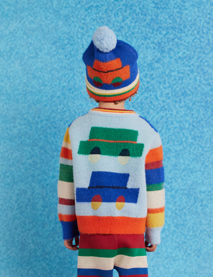 Fluffy Knit Beanie / Beep Beep