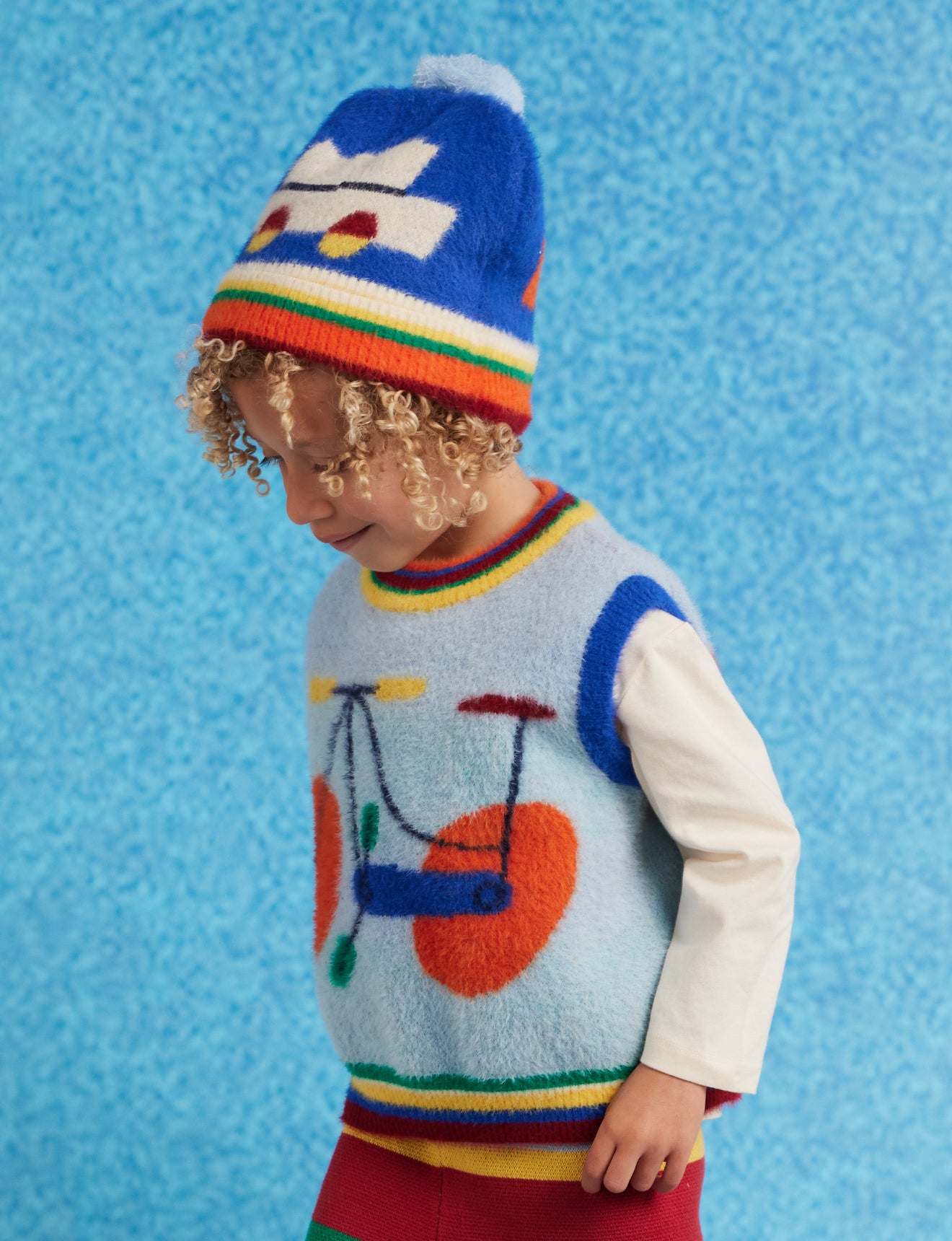Fluffy Knit Beanie / Beep Beep