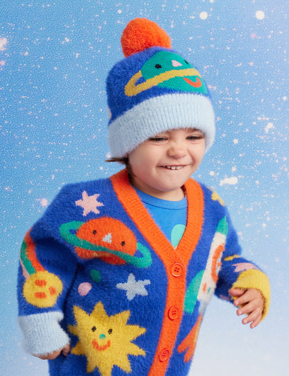 Fluffy Knit Cardigan / Dinos In Space