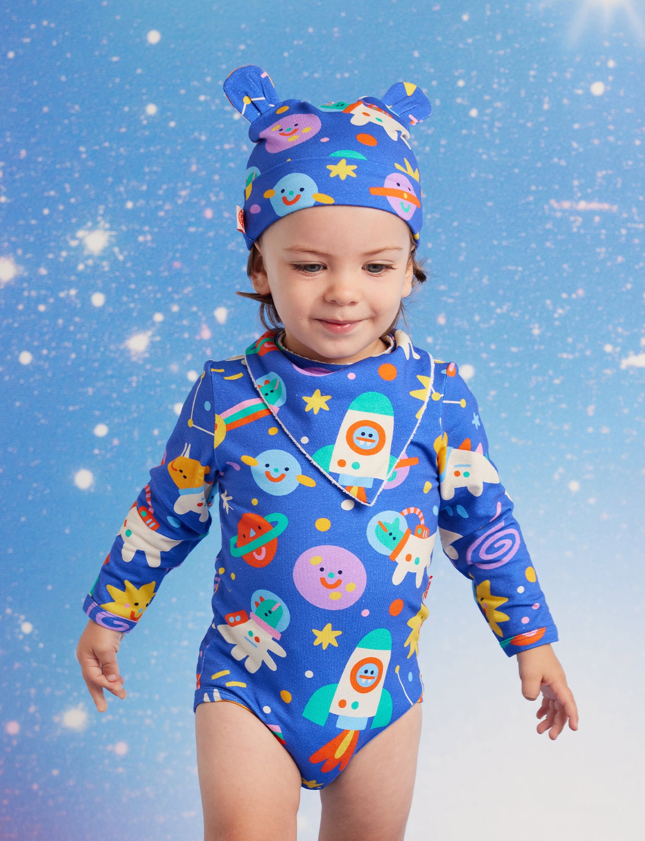 Long Sleeve Bodysuit / Dinos In Space