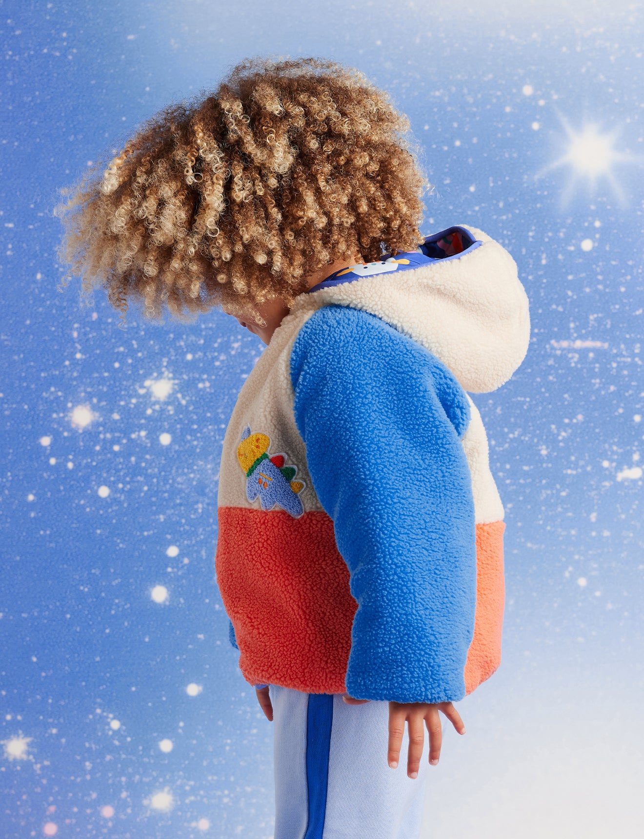 Reversible Puffer Jacket / Dinos In Space