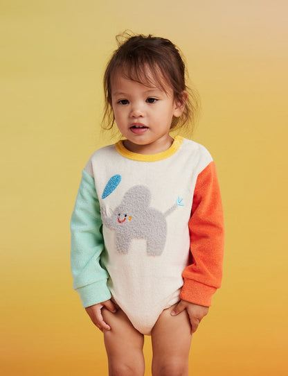 Terry Long Sleeve Bodysuit / Zoo Crew Cream
