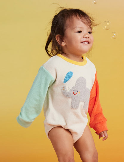 Terry Long Sleeve Bodysuit / Zoo Crew Cream