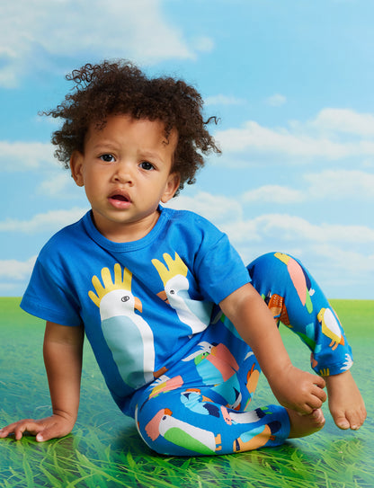 Flamin' Galah Blue Baby Leggings