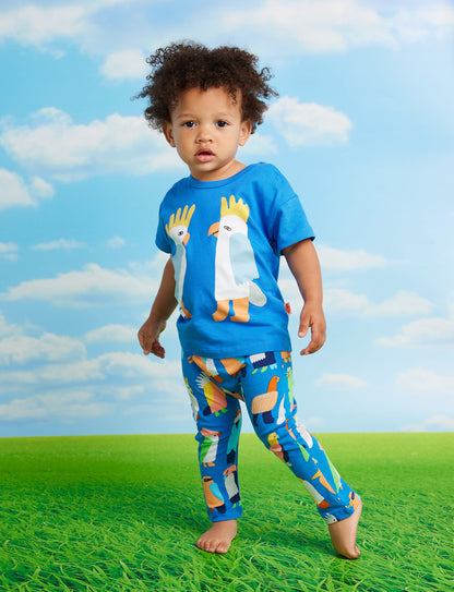 Flamin' Galah Blue Baby Leggings