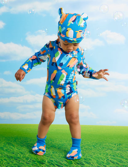 Flamin' Galah Blue Baby Hat