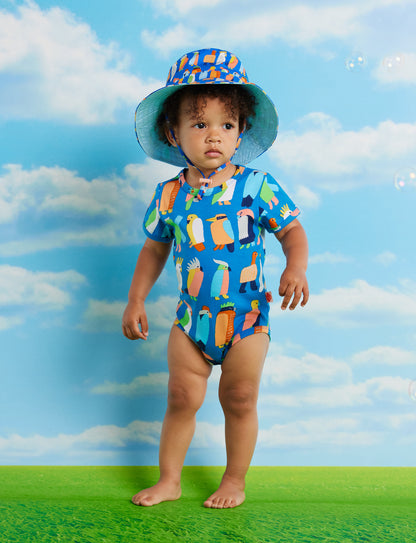 Flamin' Galah Blue Short Sleeve Bodysuit