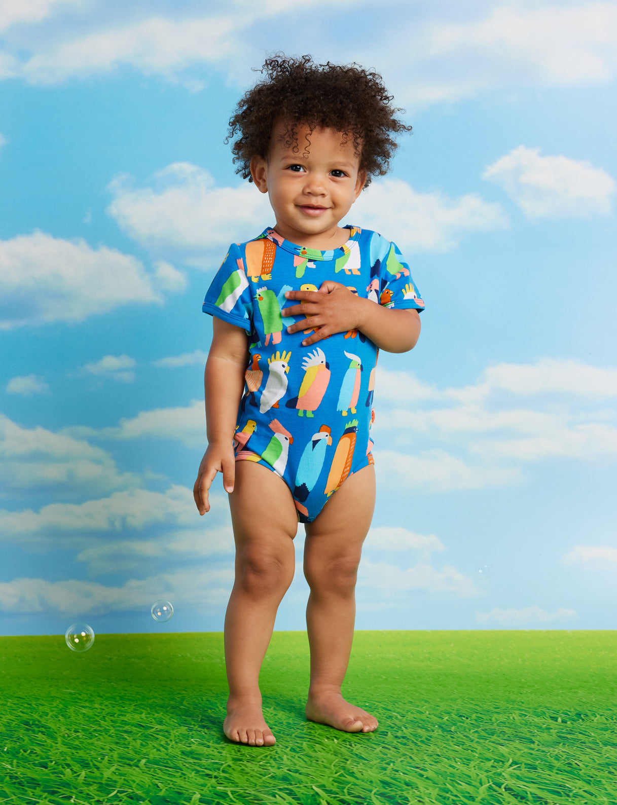 Flamin' Galah Blue Short Sleeve Bodysuit